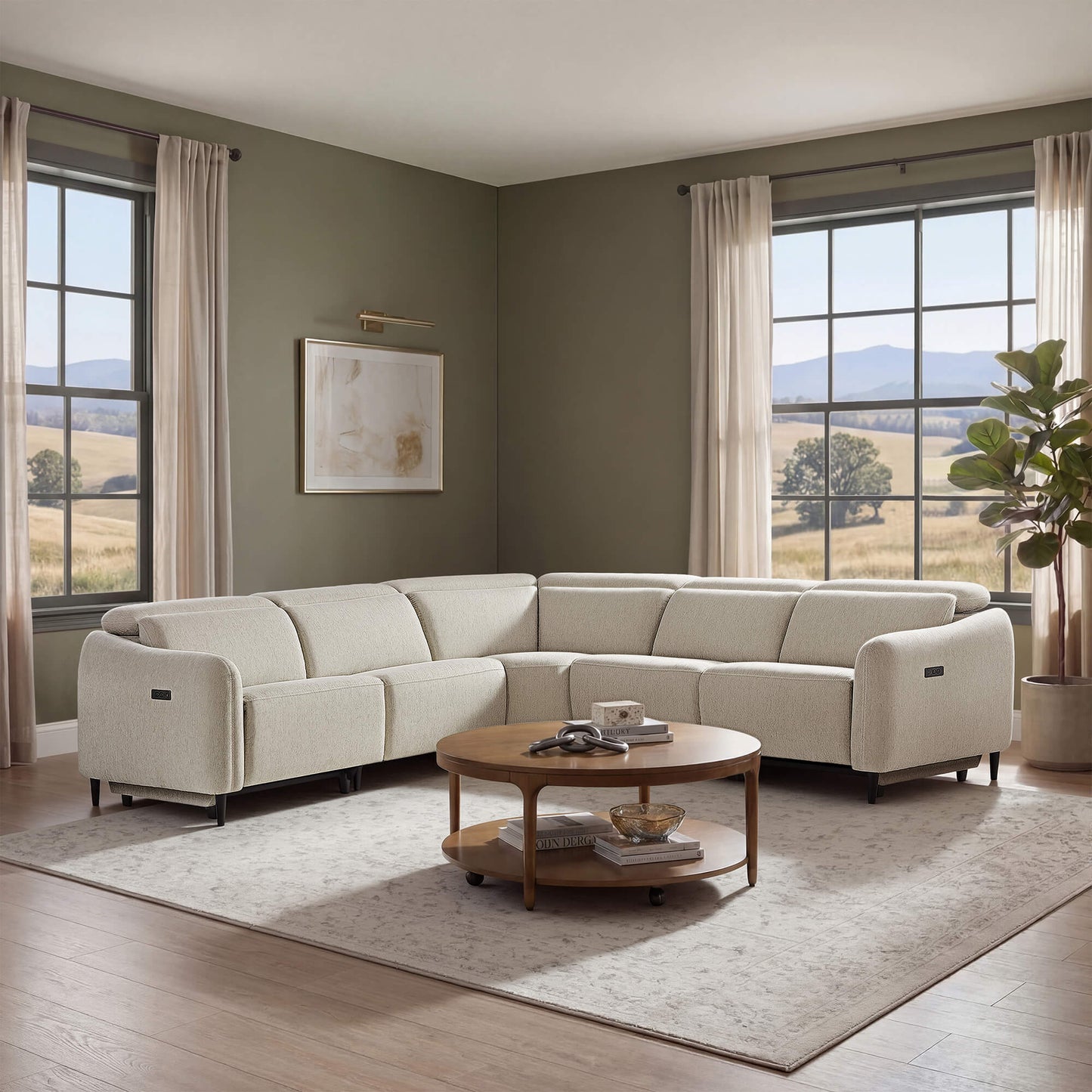 5-Seater Reclining Sofa with Soft, Breathable Fabric
