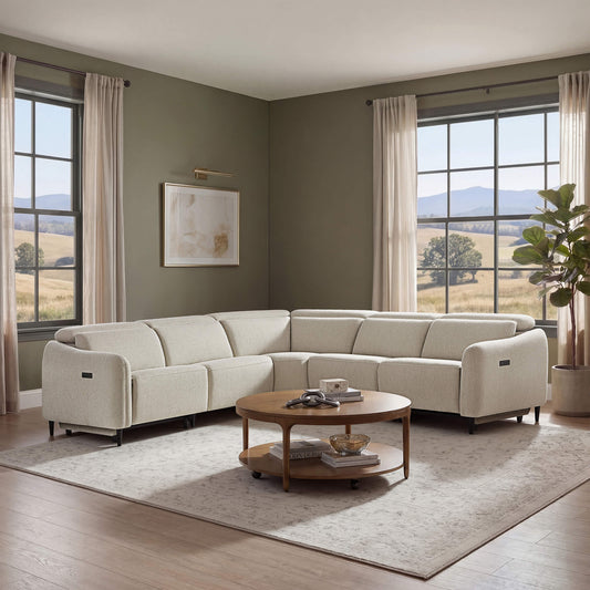 5-Seater Reclining Sofa with Soft, Breathable Fabric