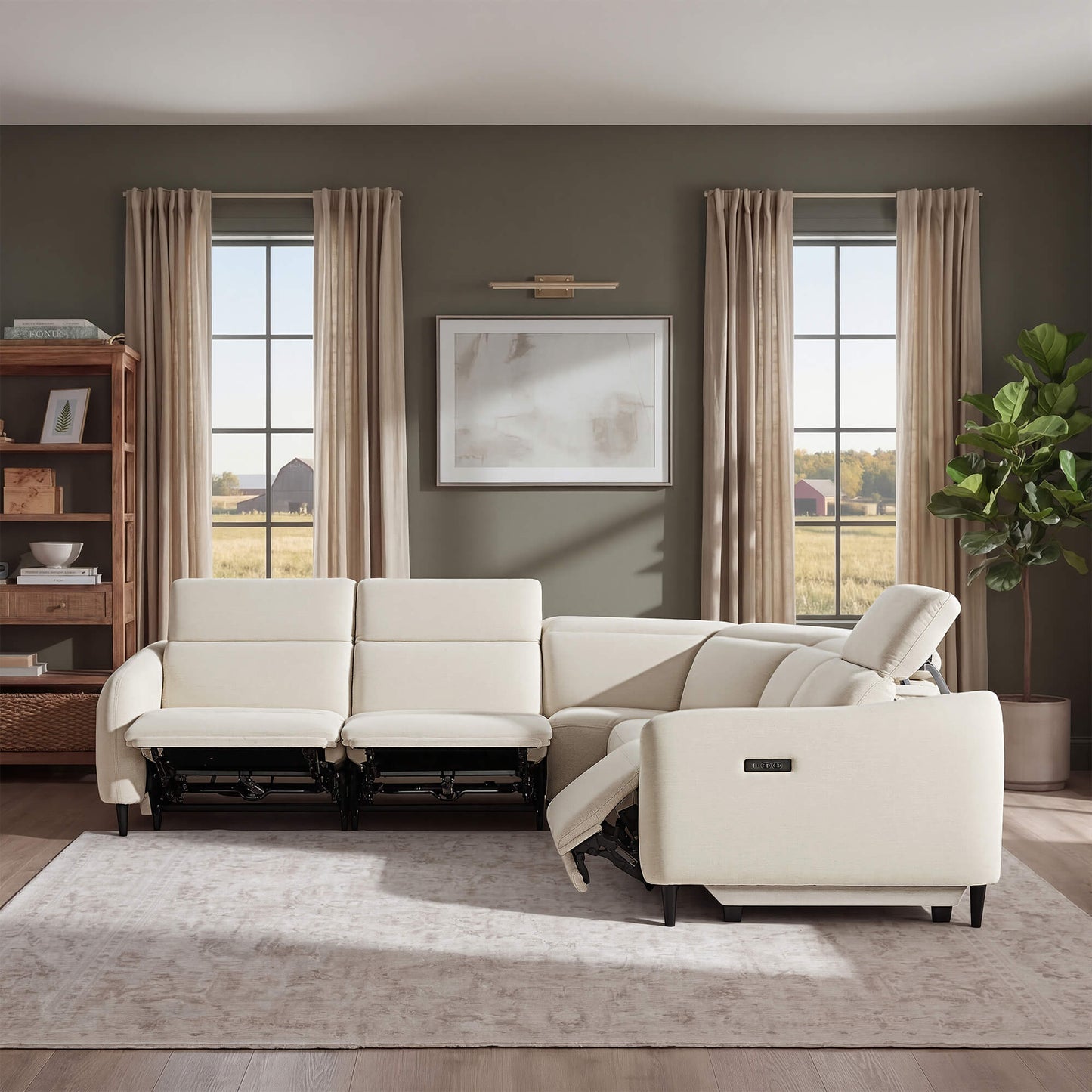 5-Seater Reclining Sofa with Soft, Breathable Fabric