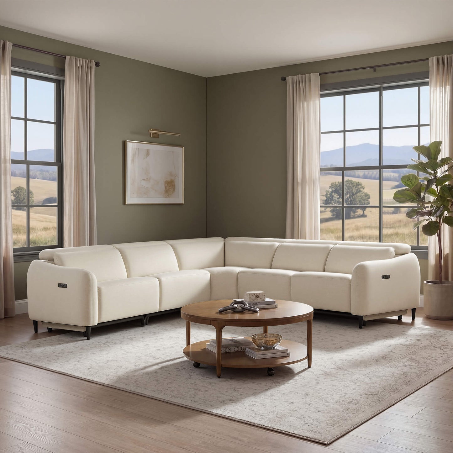 5-Seater Reclining Sofa with Soft, Breathable Fabric