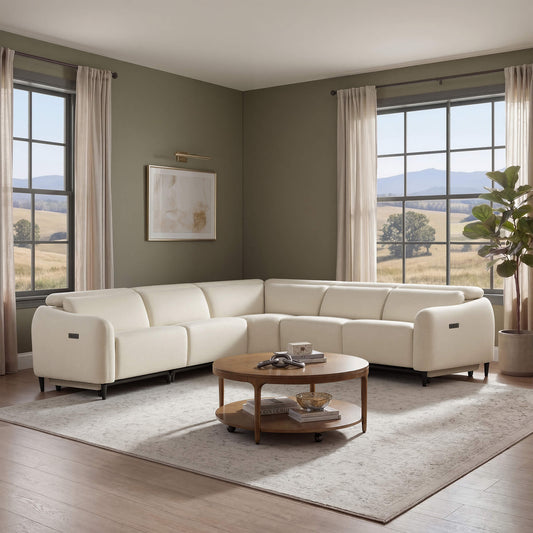 5-Seater Reclining Sofa with Soft, Breathable Fabric