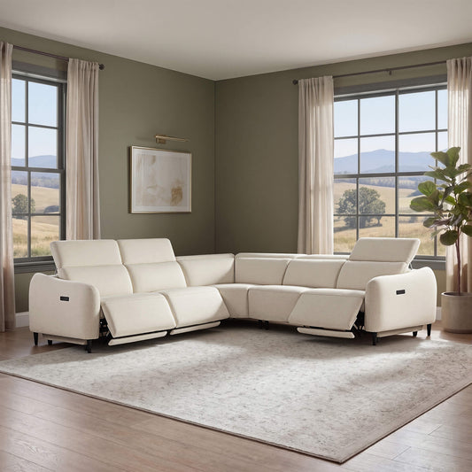 5-Seater Reclining Sofa with Soft, Breathable Fabric