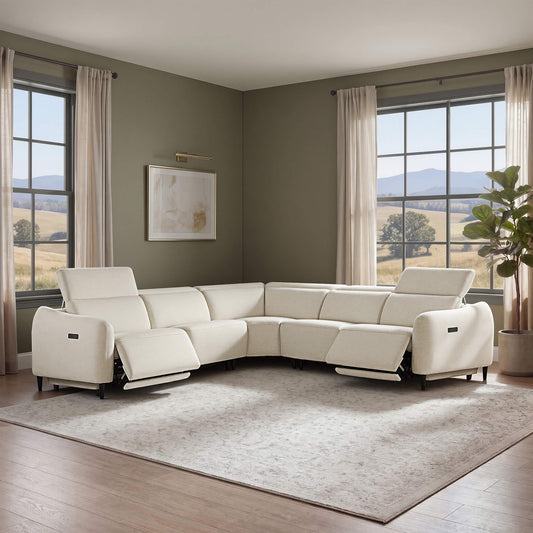 5-Seater Reclining Sofa with Soft, Breathable Fabric
