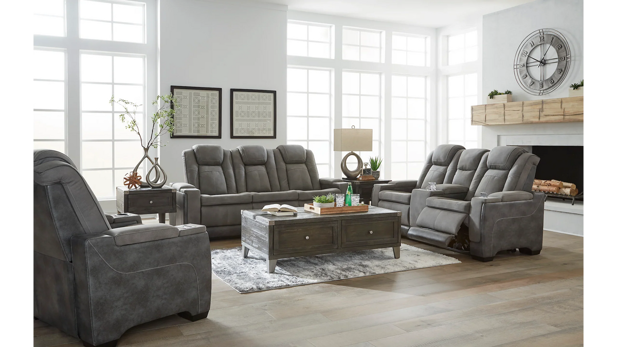 3-Seater Leather Power Reclining Sofa with Modern Heritage Design