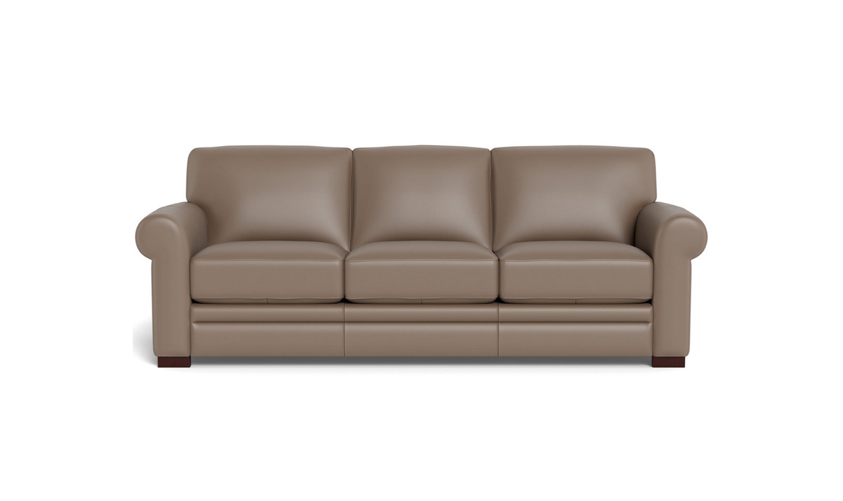 3-Seater Sofa in Waxy Pull-Up Leather with Classic Design