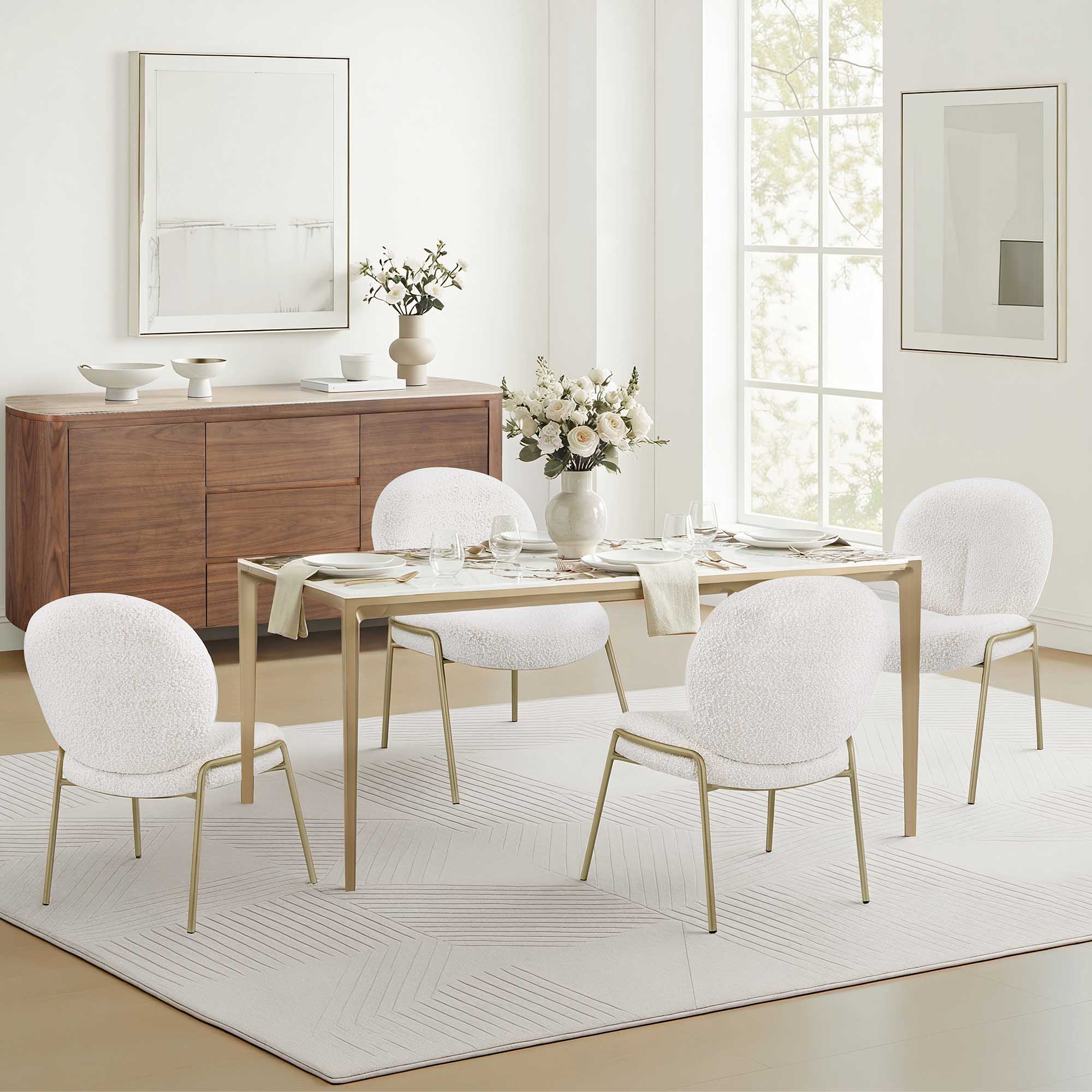 63" Teresa Rectangle Sintered Stone Dining Table