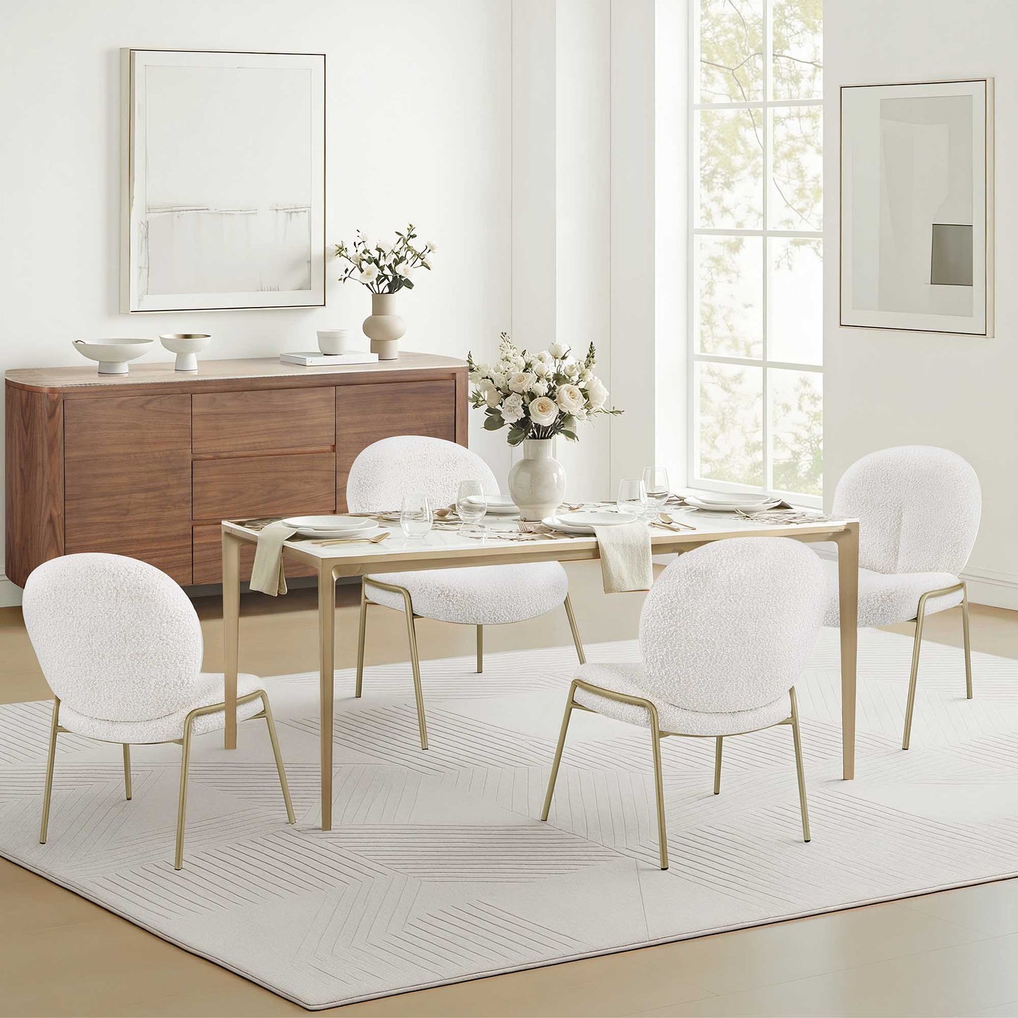 63" Teresa Rectangle Sintered Stone Dining Table