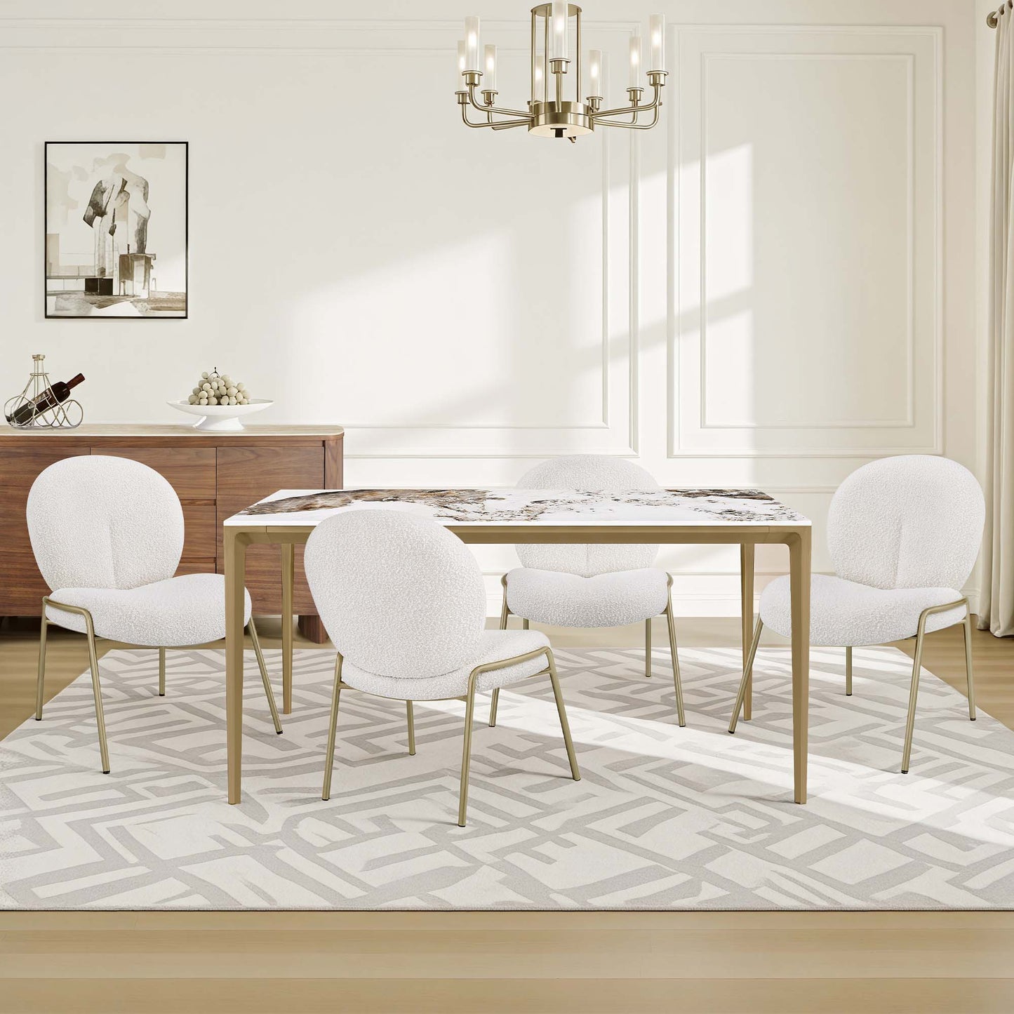63" Teresa Rectangle Sintered Stone Dining Table