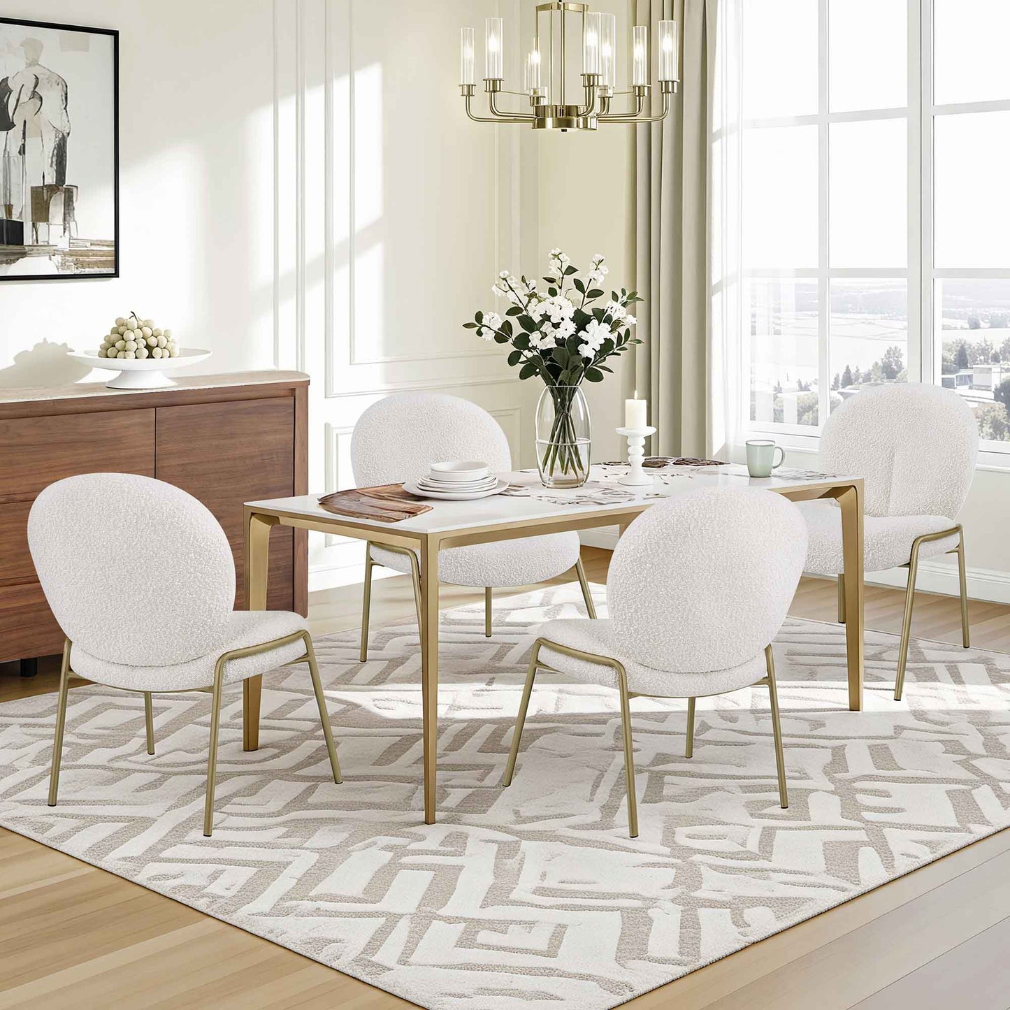 63" Teresa Rectangle Sintered Stone Dining Table