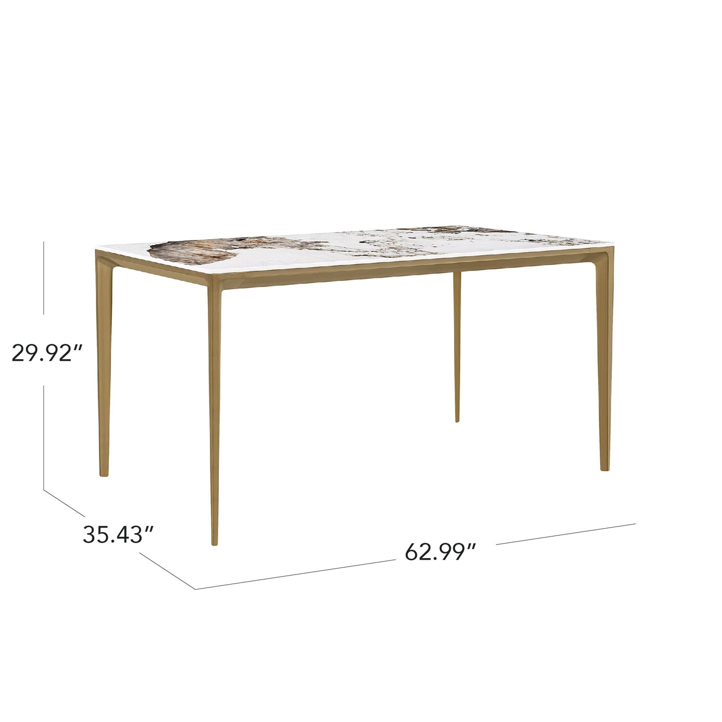 63" Teresa Rectangle Sintered Stone Dining Table