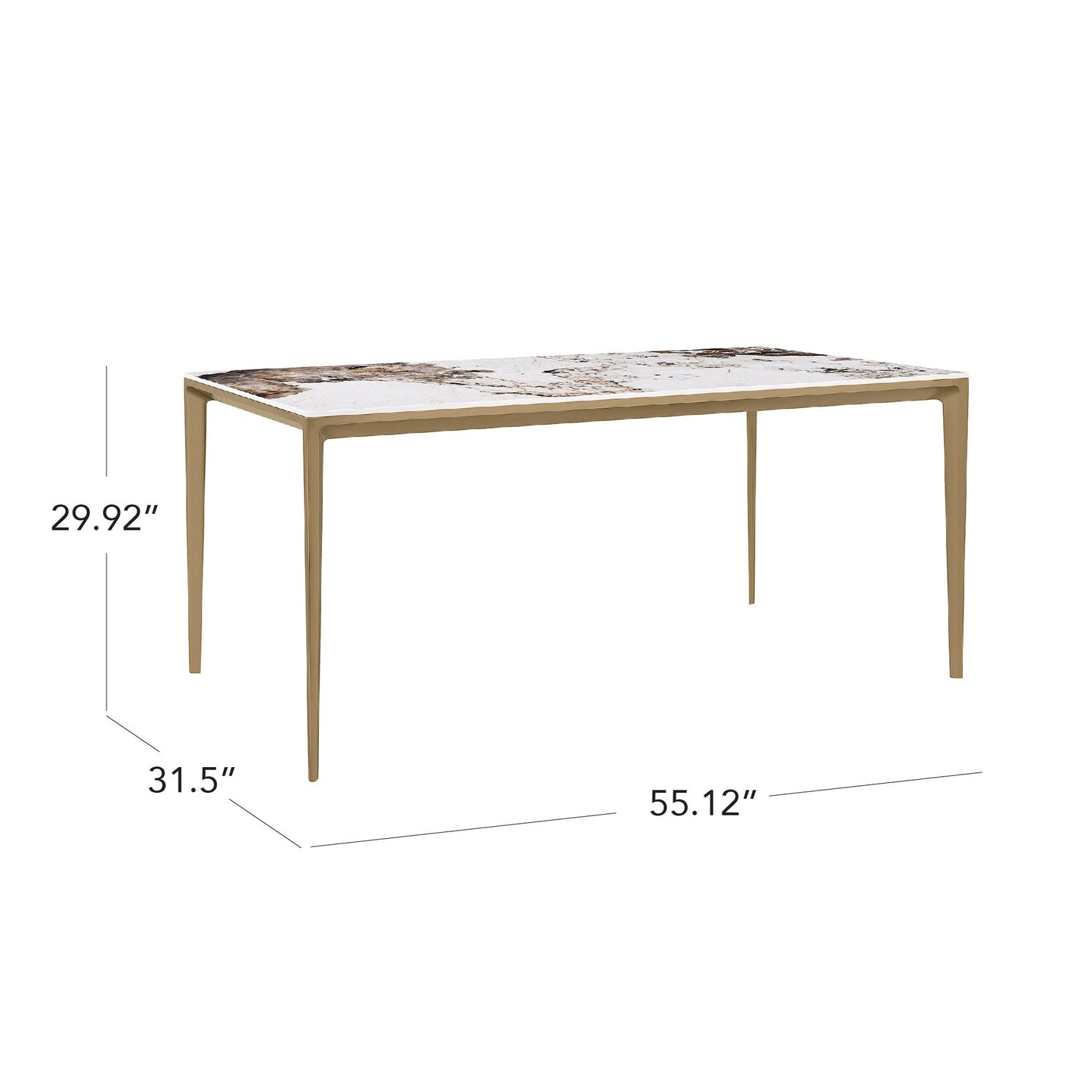 63" Teresa Rectangle Sintered Stone Dining Table