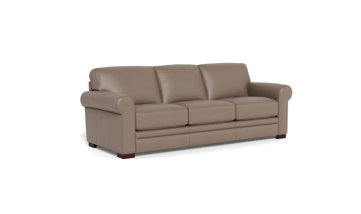 3-Seater Sofa in Waxy Pull-Up Leather with Classic Design