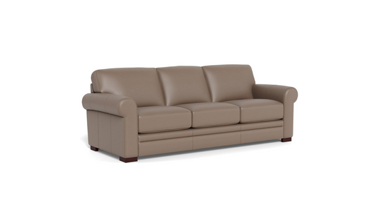 3-Seater Sofa in Waxy Pull-Up Leather with Classic Design