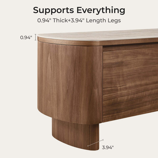 71" Chad Classic Open Shelf Functional TV Stand with Travertine