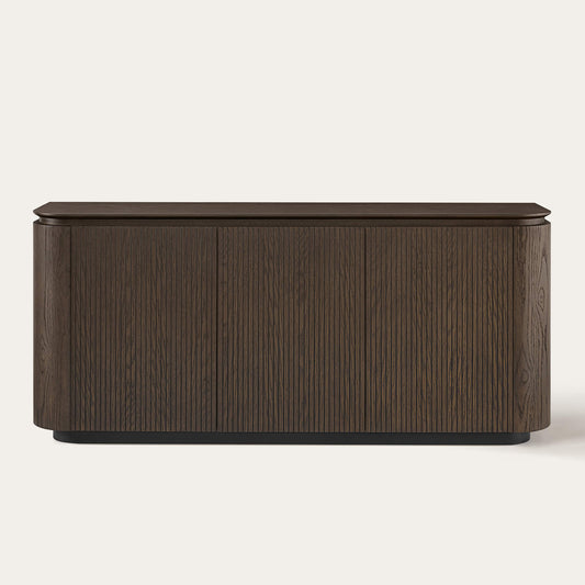 71" Rounded Corner Sideboard Buffet with Double Doors