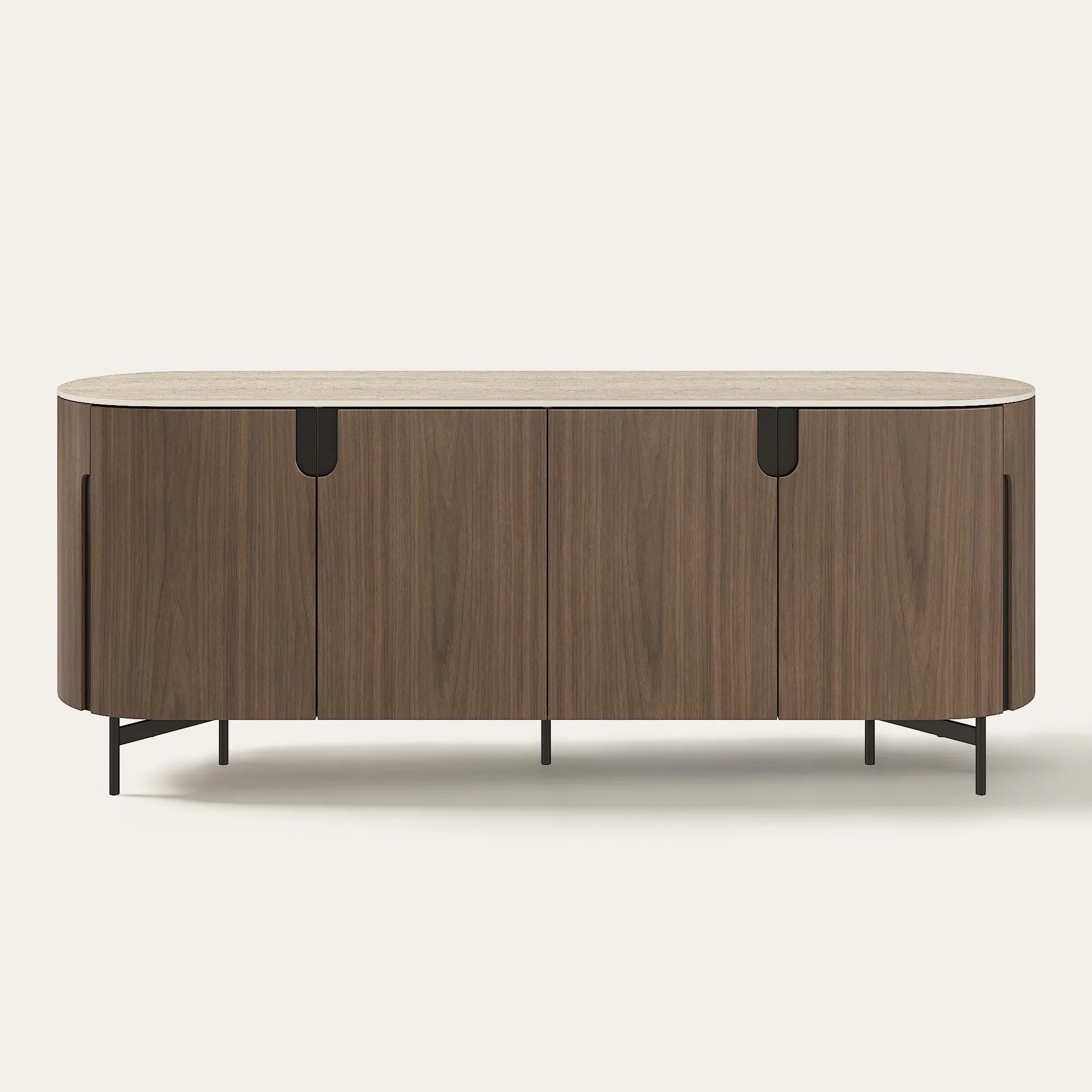 79" Blake Travertine Top Sideboard with 4 Doors