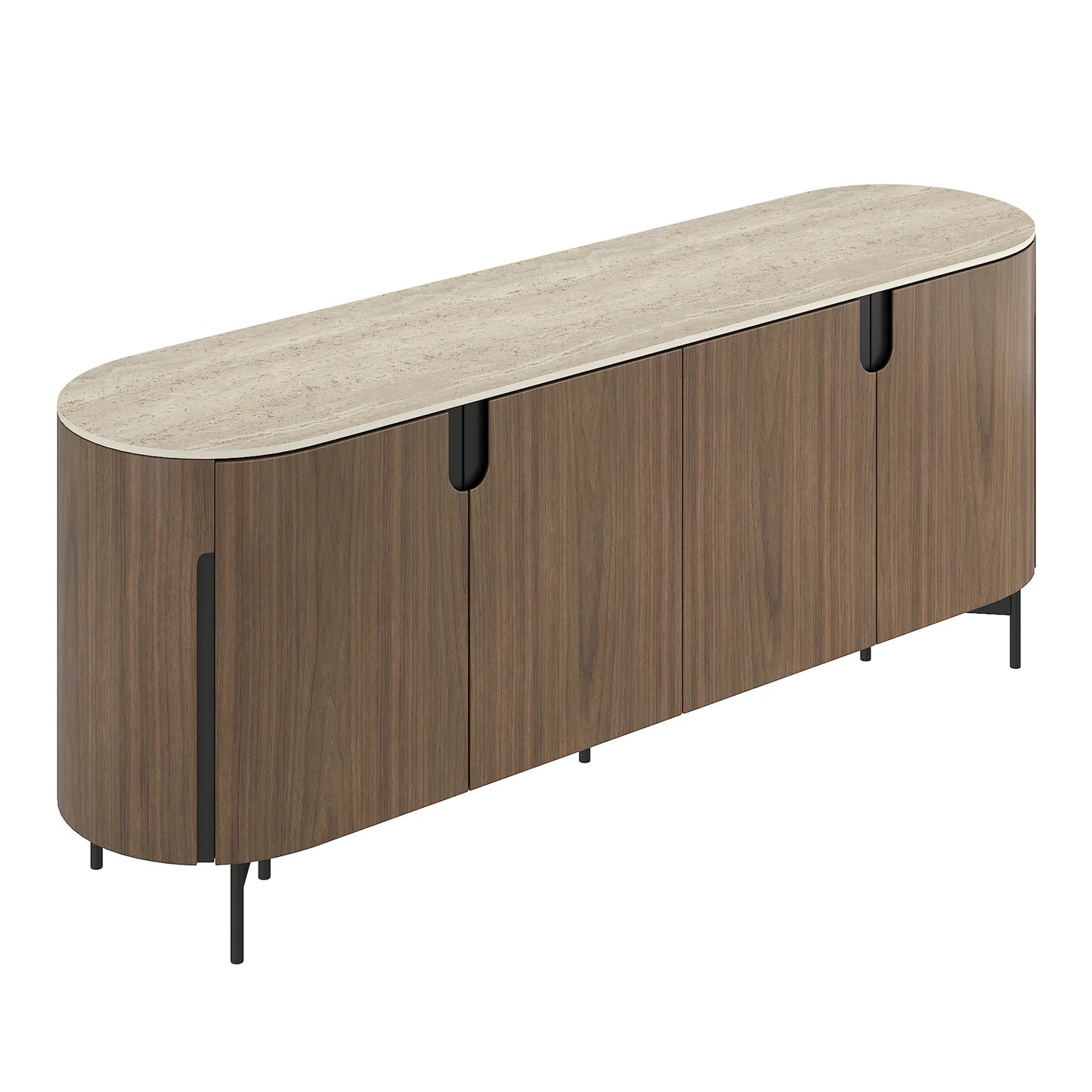 79" Blake Travertine Top Sideboard with 4 Doors