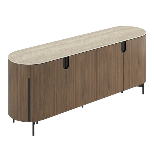 79" Blake Travertine Top Sideboard with 4 Doors