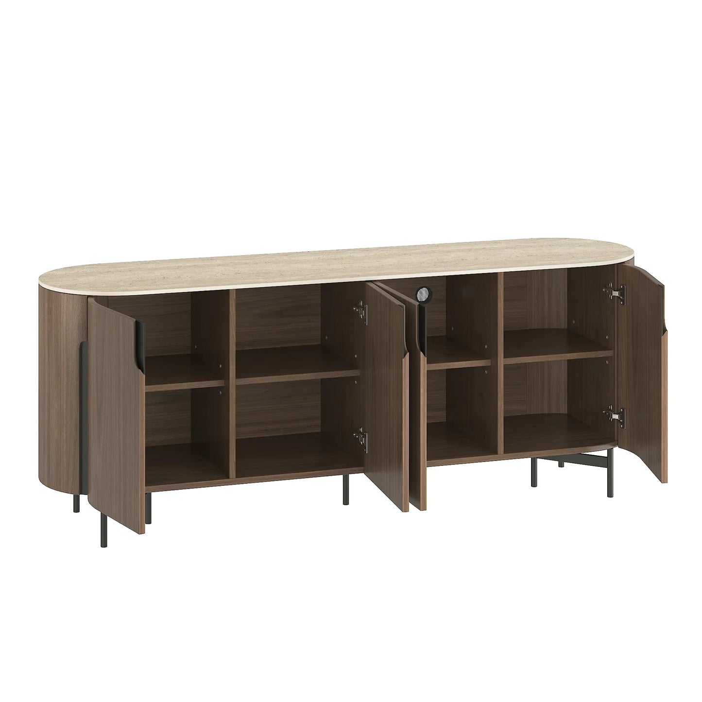 79" Blake Travertine Top Sideboard with 4 Doors