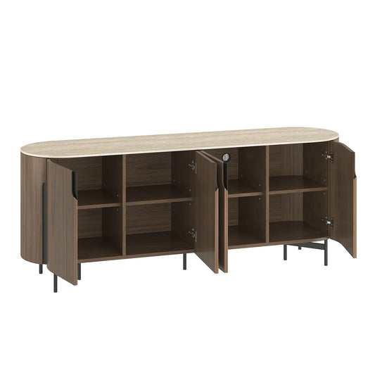 79" Blake Travertine Top Sideboard with 4 Doors