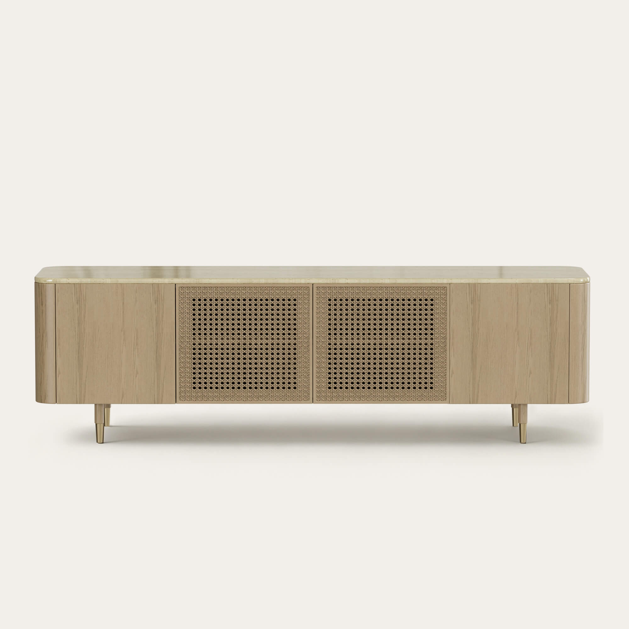 79" Renee Cane TV Stand with Marble Top