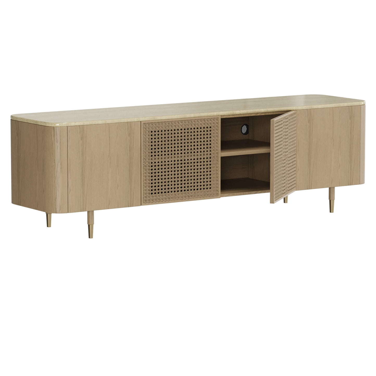 79" Renee Cane TV Stand with Marble Top