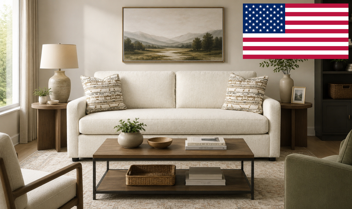Briarwood Sofa in Rich Walnut Finish with Sleek Lines