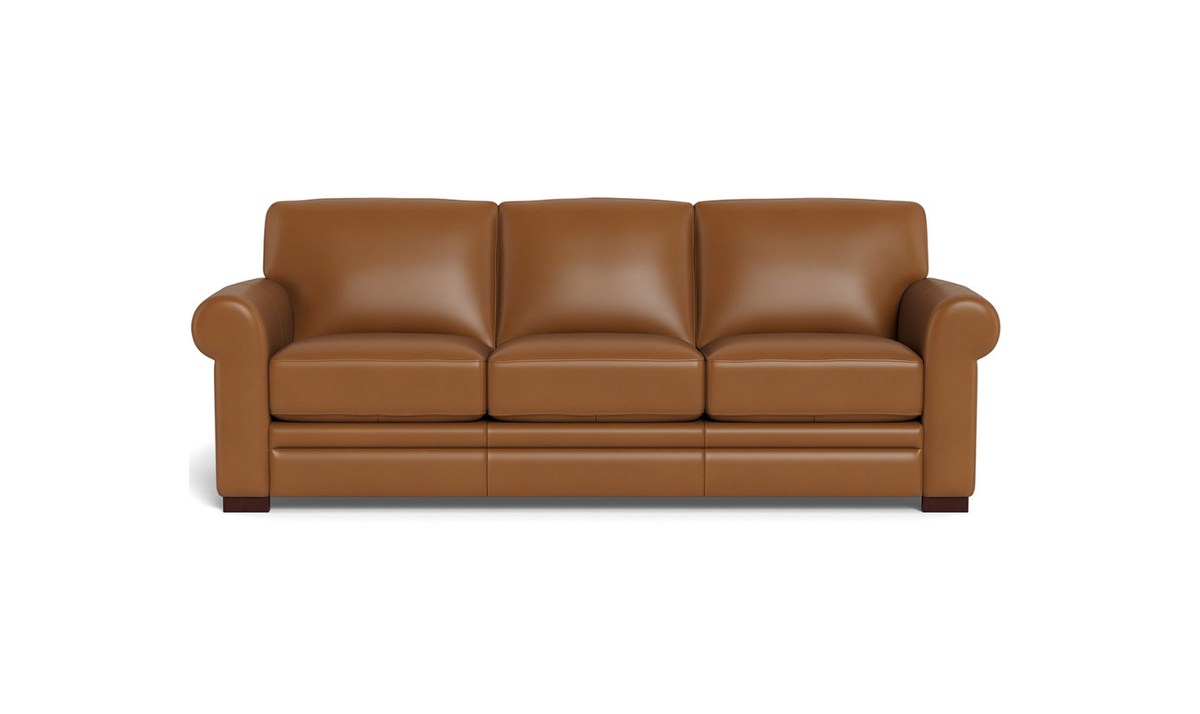 3-Seater Sofa in Waxy Pull-Up Leather with Classic Design