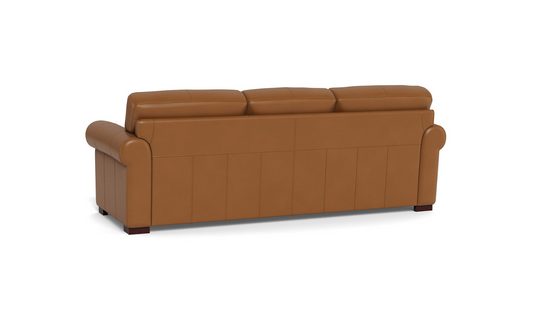 3-Seater Sofa in Waxy Pull-Up Leather with Classic Design