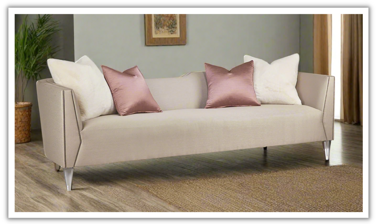 Sofa in Metallic Silver Mist with AICO Linea Design