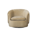 Lounge Chair in Camel Velvet with Curved Back Design