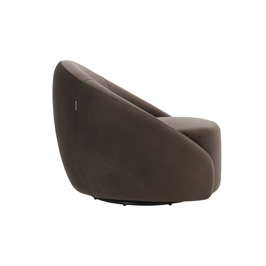 Lounge Chair in Dark Brown with Curved Back Design
