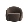 Lounge Chair in Dark Brown with Curved Back Design