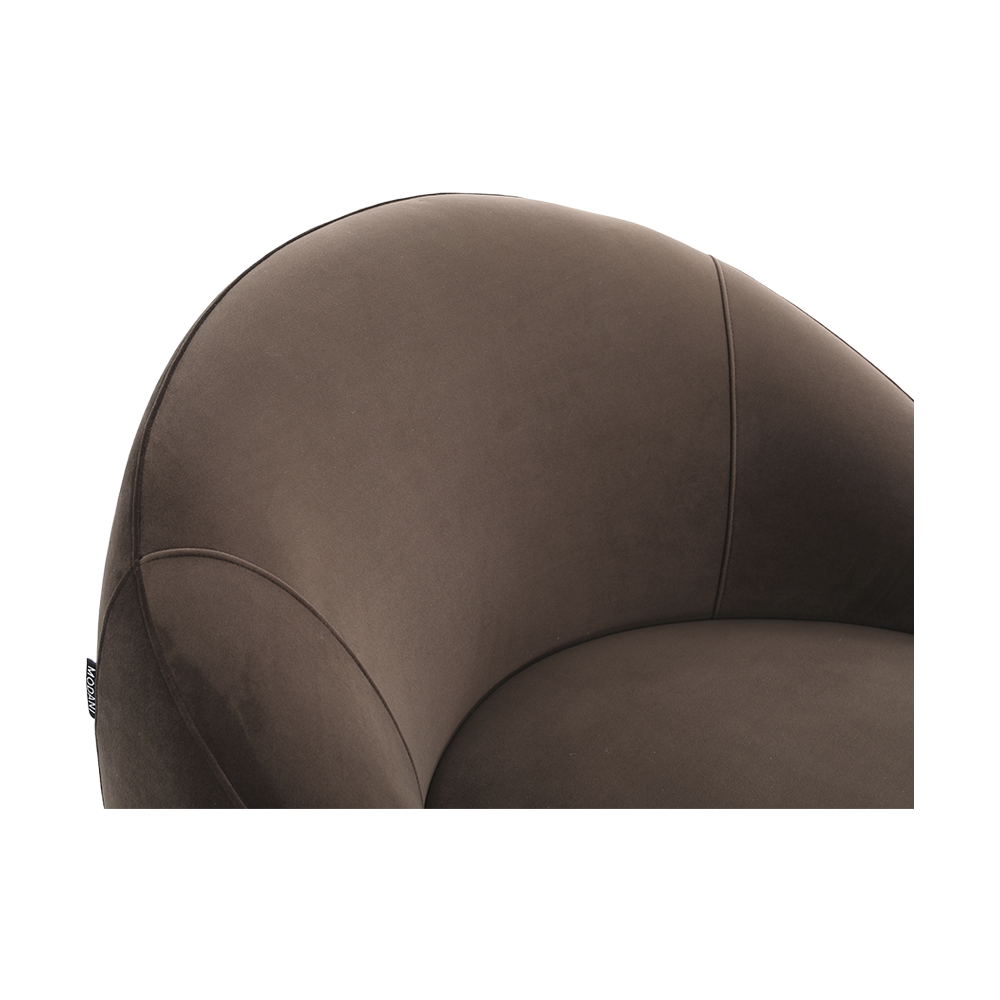 Lounge Chair in Dark Brown with Curved Back Design