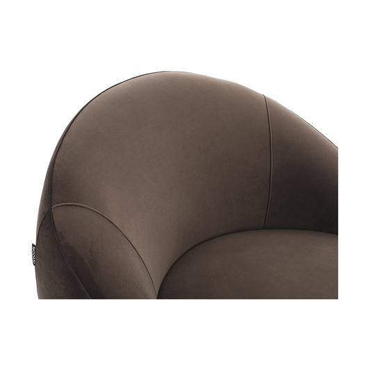 Lounge Chair in Dark Brown with Curved Back Design