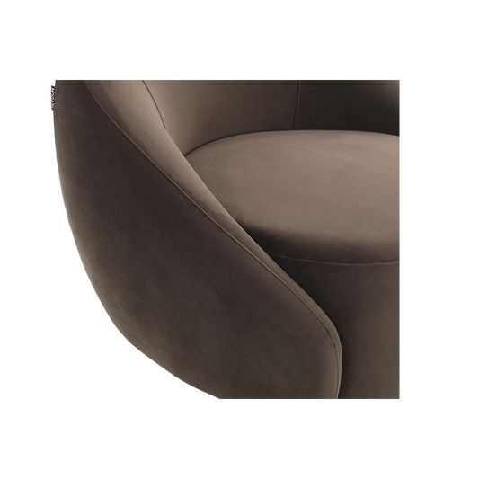 Lounge Chair in Dark Brown with Curved Back Design