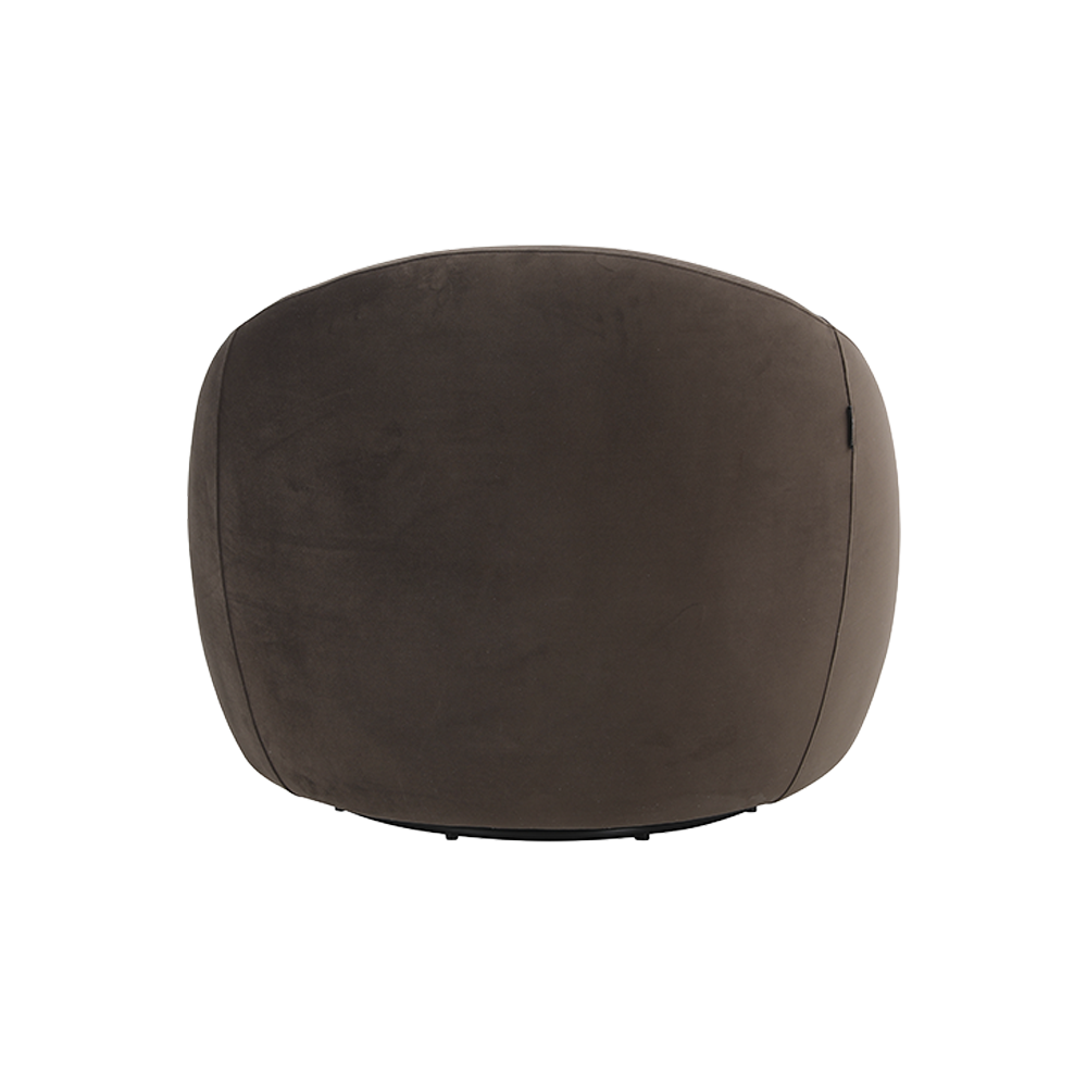 Lounge Chair in Dark Brown with Curved Back Design
