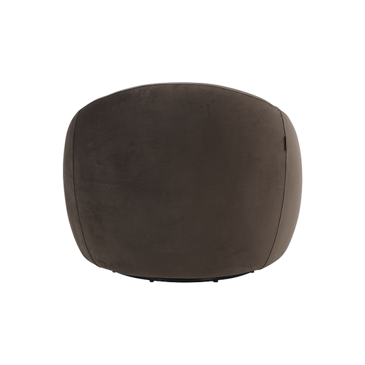 Lounge Chair in Dark Brown with Curved Back Design
