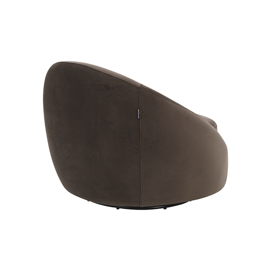 Lounge Chair in Dark Brown with Curved Back Design