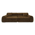 4 Seater Sofa in Cognac with Sleek Armrests