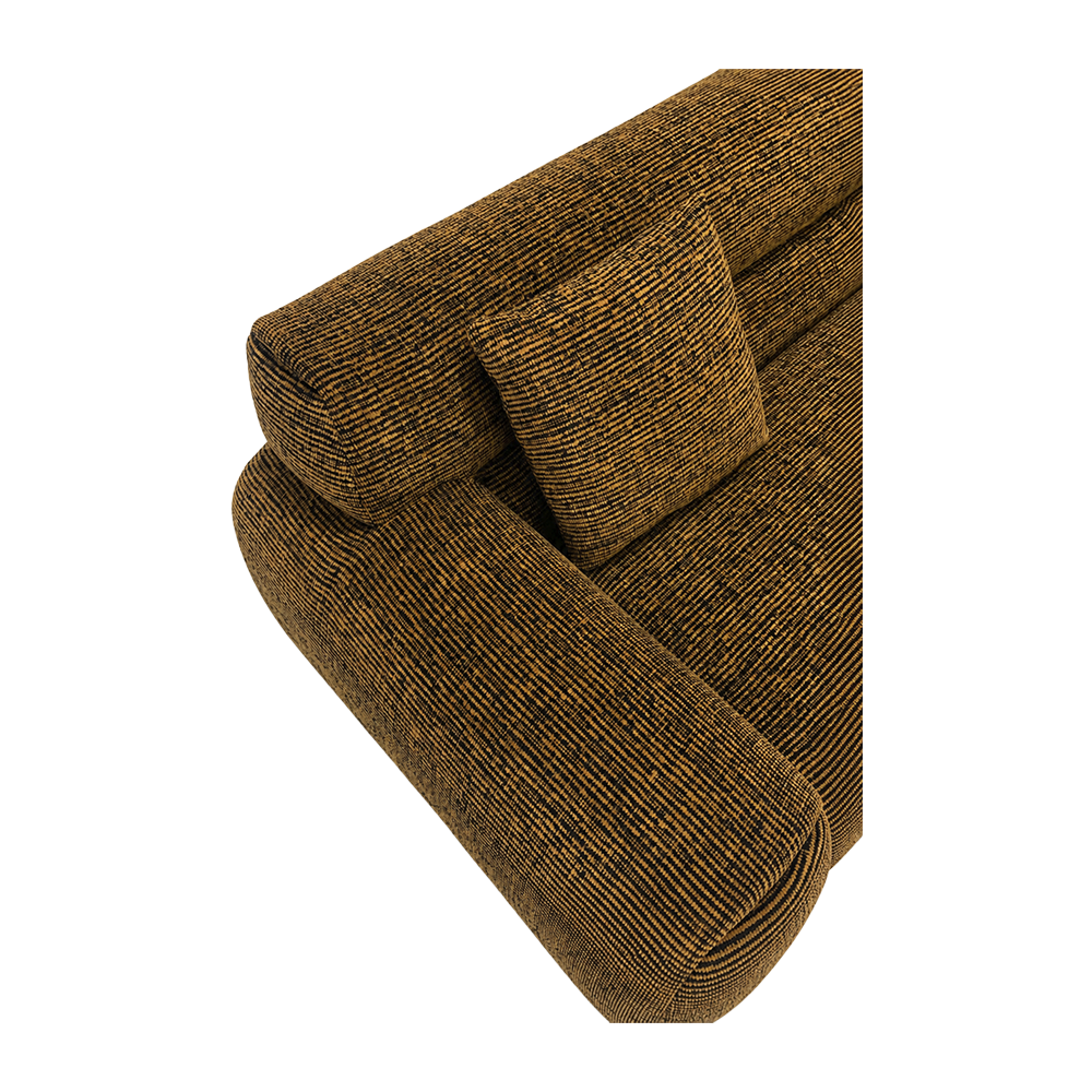 4 Seater Sofa in Cognac with Sleek Armrests