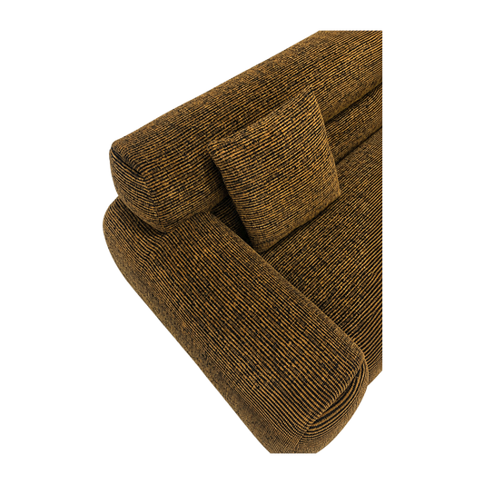 4 Seater Sofa in Cognac with Sleek Armrests