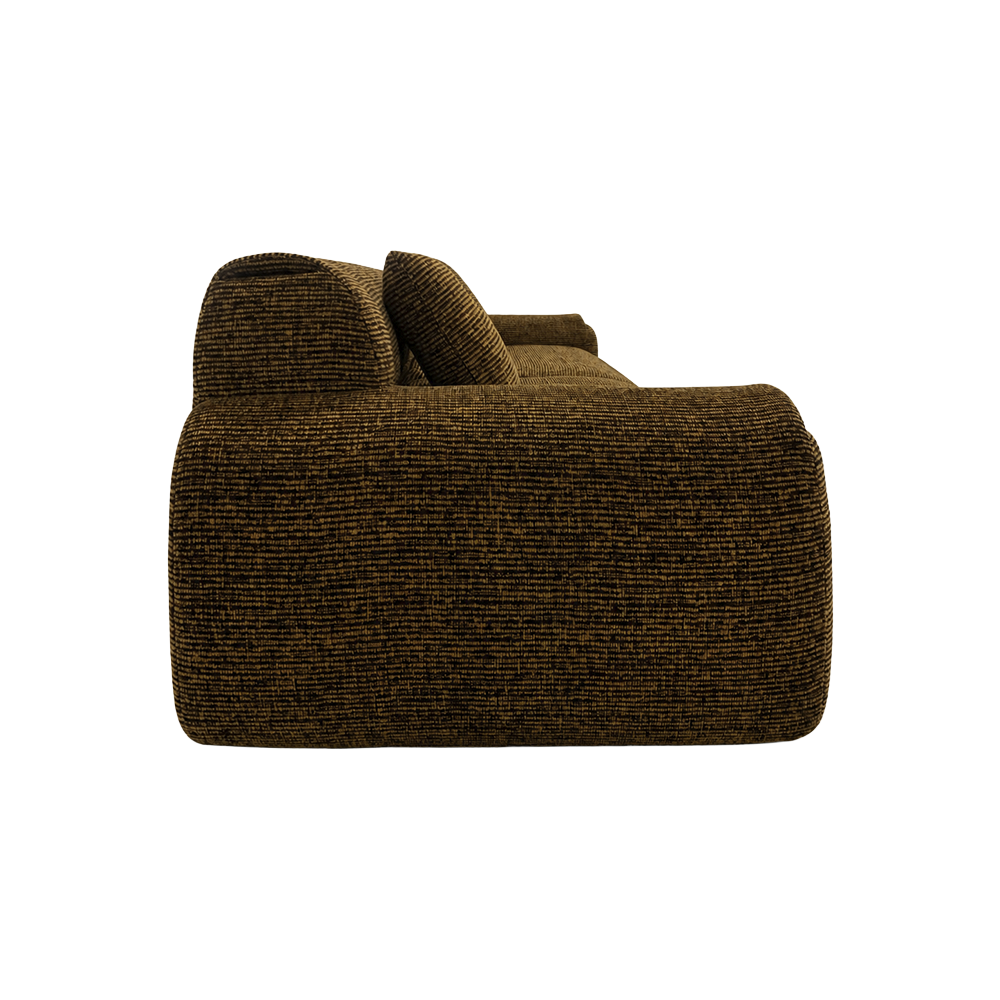 4 Seater Sofa in Cognac with Sleek Armrests