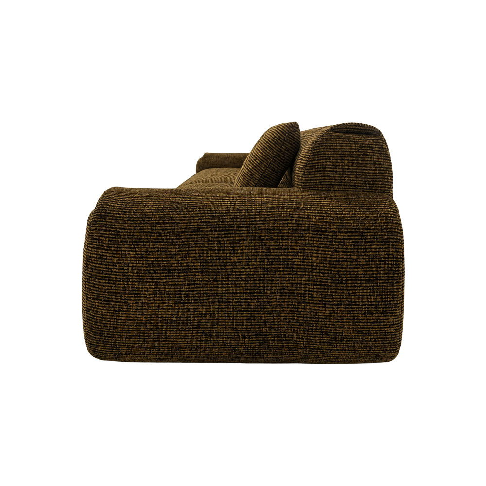 4 Seater Sofa in Cognac with Sleek Armrests