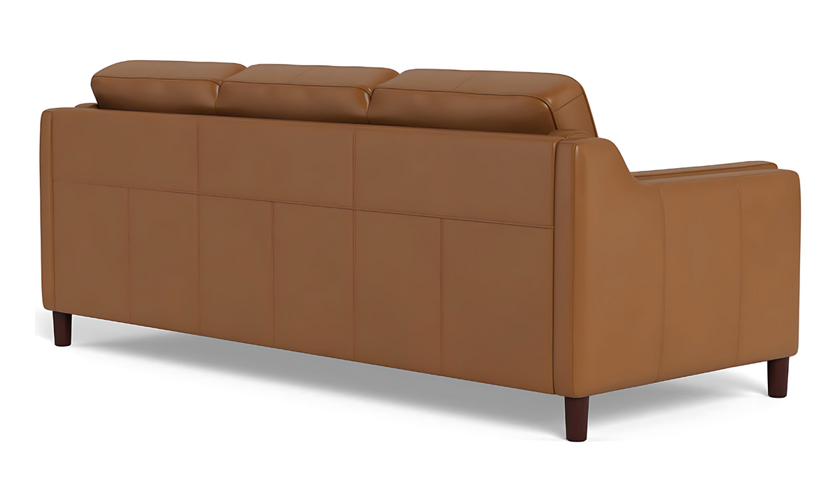 Leather 3-Seater Sofa with Curved Arms