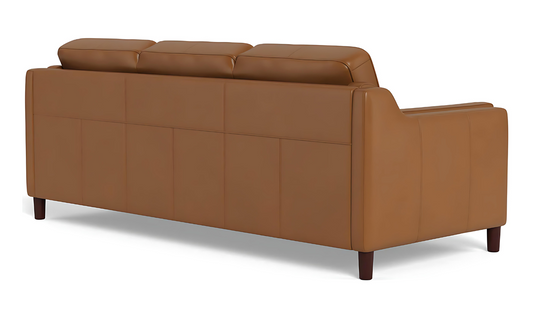 Leather 3-Seater Sofa with Curved Arms