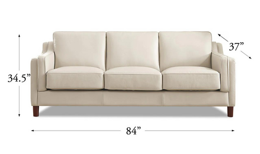 Leather 3-Seater Sofa with Curved Arms