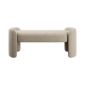 Elora Bench in Greige Boucle Fabric