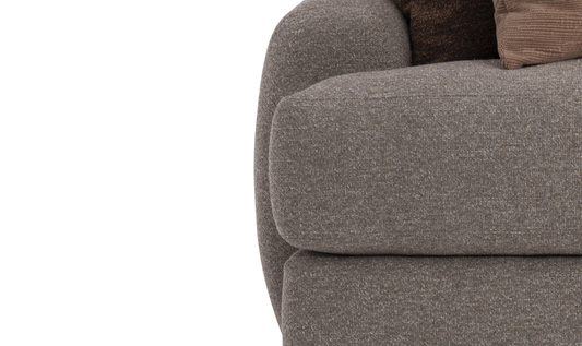 Fabric Sofa with Oversized Roll Arms in Soft Grey