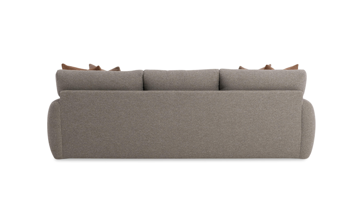 Fabric Sofa with Oversized Roll Arms in Soft Grey